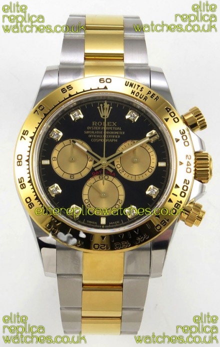 Rolex Daytona 126503 Two Tone Black Dial FREE SPRUNG MVMT Super Clone Watch 