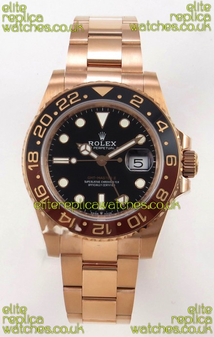 GMT Masters 126715CHNR Rose Gold Cal.3285 FREE SPRUNG MVMNT Super Clone 