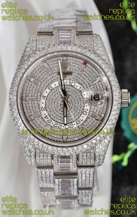 Rolex Sky-Dweller REF #m336934 moissanite Iced Out Swiss Replica Watch 