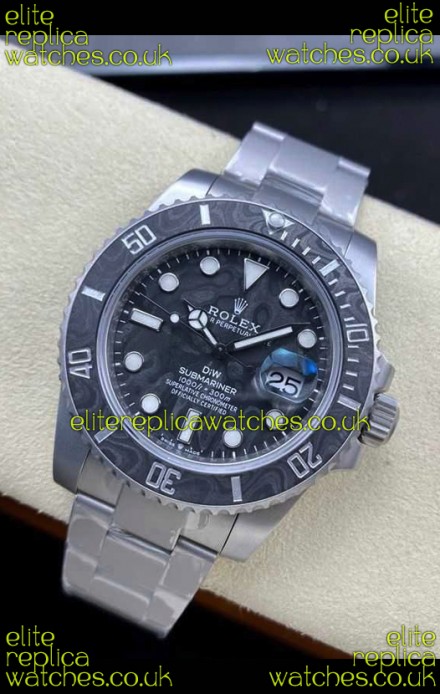 Rolex Submariner DiW Sandblasted Carbon Fiber Bezel/Dial FREE SPRUNG MVMNT Super Clone