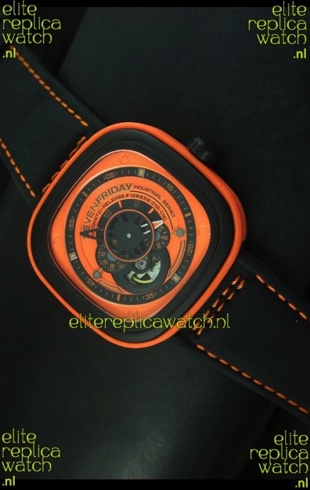 SevenFriday P-32 Black and Orange with Original Miyota 82S7 Movement - 1:1 Mirror Quality