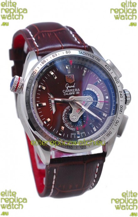 Tag Heuer Grand Carrera Calibre 36 Japanese Automatic Watch in Brown Face