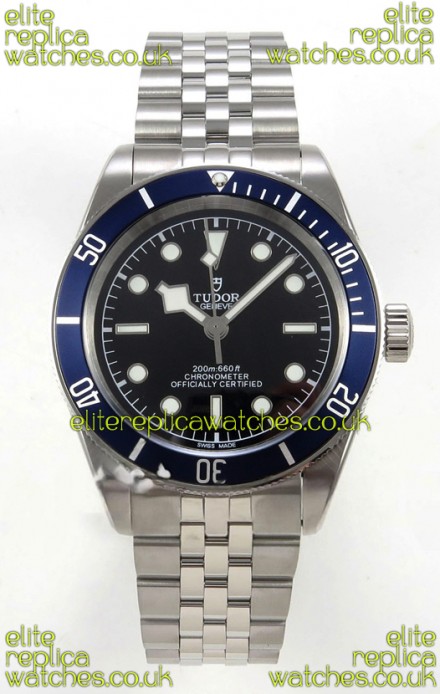 Tudor Black Bay 41 Black Dial Blue Bezel Jubilee Super Clone Watch 