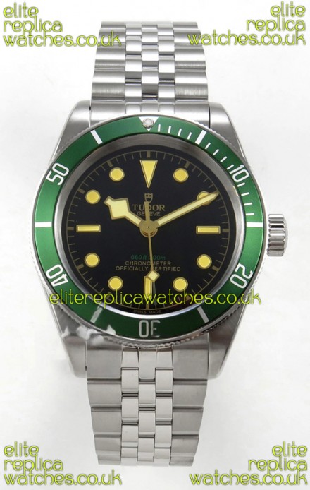 Tudor Black Bay 41 Black Dial Green Bezel Jubilee Super Clone Watch 