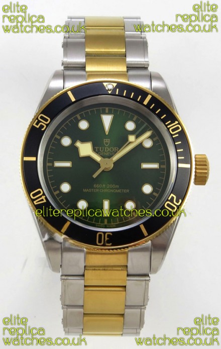 Tudor Black Bay 41 Two Tone Yellow Gold Green Dial Super Clone Watch 
