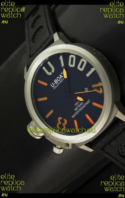 U Boat U-1001 Edition Japanese Drive Automatic Steel Watch in Orange Markers