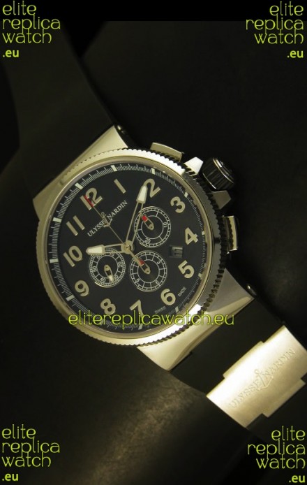 Ulysse Nardin Marine Chronograph Stainless Steel Black Arabic Dial - 1:1 Mirror Replica