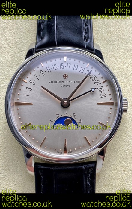 Vacheron Constantin Patrimony Moonphase Stainless Steel Champange Dial Swiss Replica Watch 