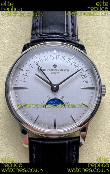Vacheron Constantin Patrimony Moonphase Stainless Steel Steel Dial Swiss Replica Watch 