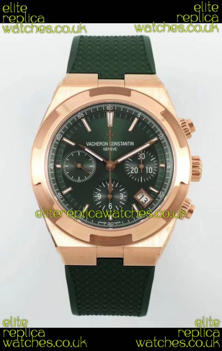 Vacheron Constantin Overseas Chronograph Rose Gold Green Dial Super Clone Watch 
