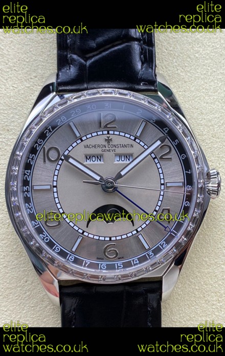 Vacheron Constantin Fiftysix Moonphase Steel Dial Steel Case Swiss Replica Watch 