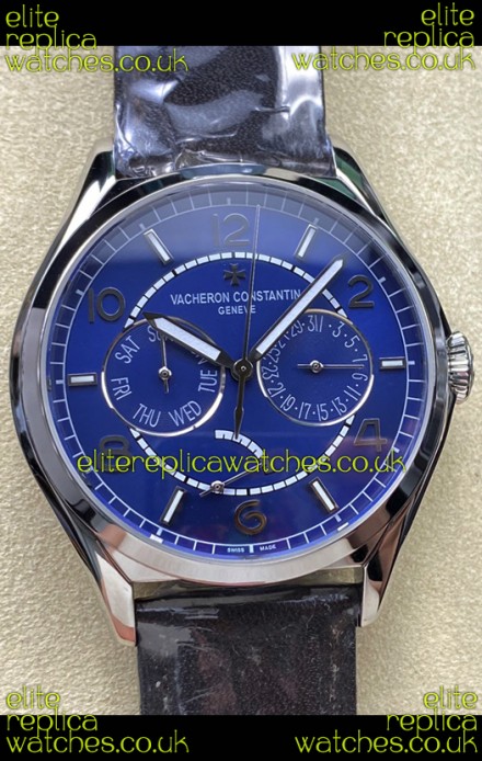 Vacheron Constantin Fiftysix Day-Date Stainless Steel Blue Dial Swiss Replica Watch 