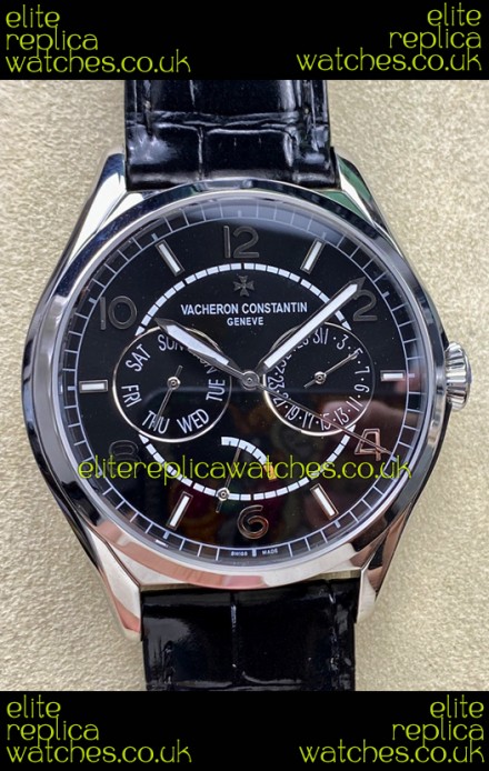 Vacheron Constantin Fiftysix Day-Date Stainless Steel Black Dial Swiss Replica Watch 