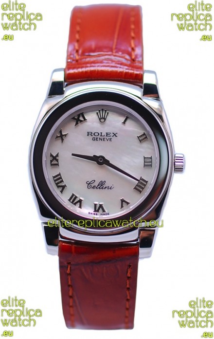 Rolex Cellini Cestello Ladies Swiss Replica Watch in Pearl Dial