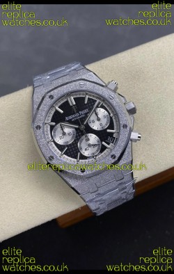 Royal Oak Chrono 26240 Frosted White Gold Black Dial Super Clone Watch