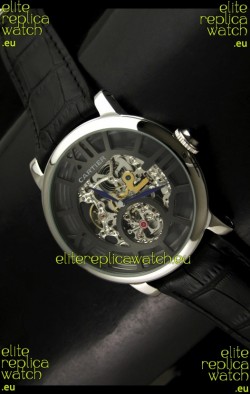 Cartier Ronde de Japanese Replica Watch in Skelton Grey Dial
