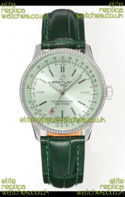 Navitimer Automatic 36 Green Dial Steel Casing Super Clone Watch 