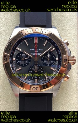 Breitling Chronomat B01 42 Grey Dial Two Tone Rubber Strap Super Clone Watch 