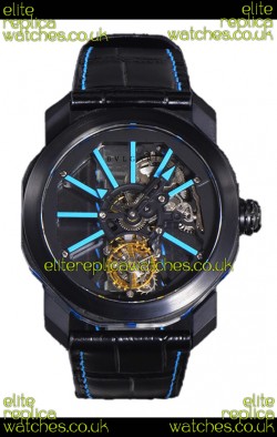 Bvlgari Octo Roma PVD Titanium Watch in Blue Hour Markers Super Clone Watch 
