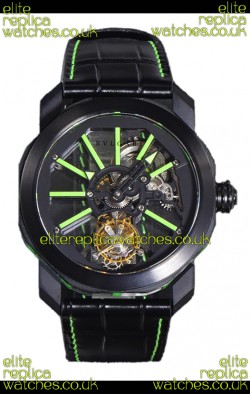 Bvlgari Octo Roma PVD Titanium Watch in Green Hour Markers Super Clone Watch 