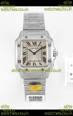 Cartier Santos Swiss Quartz 27MM Steel Dial Super Clone Watch