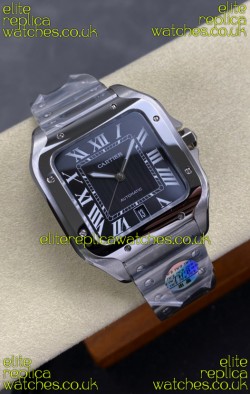 Cartier Santos De Cartier 904L Steel Black Dial Super Clone Replica 40MM Watch