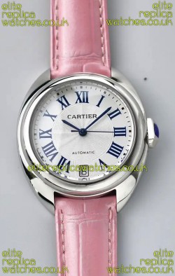 Cle De Cartier 40MM Automatic Super Clone Watch Pink Strap