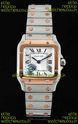 Cartier Santos Swiss Quartz 27MM Two Tone Super Clone Watch