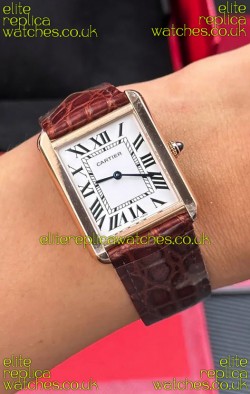 Cartier Tank Solo 27mm Rose Gold Swiss Quartz Super Clone Watch 