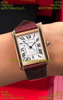 Cartier Tank Solo Swiss Automatic 31MM Rose Gold Super Clone Watch 