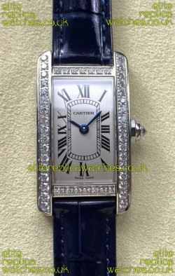 Cartier Tank Americaine Swiss Quartz 19mm Steel Casing Swiss Replica Watch 