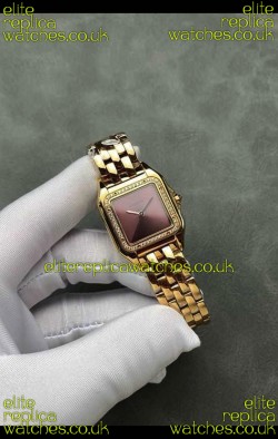 PANTHERE de Cartier 27MM Red Dial Diamonds Super Clone Watch 