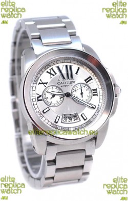 Calibre De Cartier Japanese Automatic Watch in White Dial