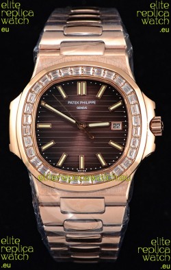 Patek Philippe Nautilus 5711/1R 1:1 Mirror Watch Baguette Diamonds Bezel