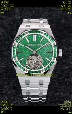 Audemars Piguet Royal Oak Flying Tourbillon 41mm Green Dial in 904L Casing - Green Tapisserie Dial