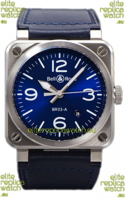 Bell and Ross BR03-A Blue Dial 904L Steel Swiss Replica Watch 
