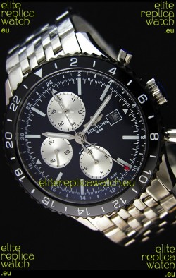 Breitling Chronoliner Steel-Black Steel Strap in Black Dial Swiss Replica Watch 