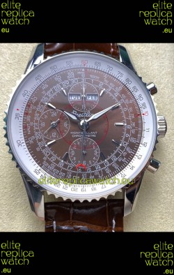 Breitling Montbrilliant Superclone Replica Watch in Brown Dial - 904L Steel Case