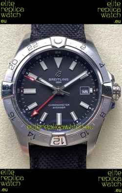 Breitling Avenger GMT Automatic 44 Swiss 1:1 Super Clone Replica Watch - Black Dial 