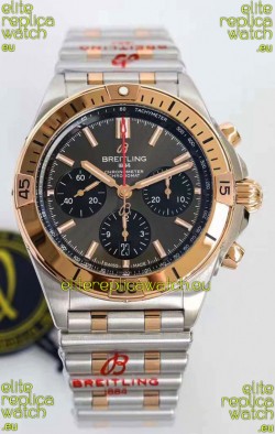 Breitling Chronomat B01 42 Edition Swiss 904L Steel 2 Tone Rose Gold with Grey Dial 1:1 Mirror Replica Watch