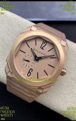 Bvlgari Octo Finissmo Edition 1:1 Mirror Replica Sandblasted Rose Gold Casing