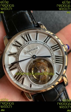 Rotonde De Cartier Flying Tourbillon Swiss Replica Watch in Rose Gold Super Clone Watch