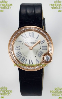 Ballon Blanc De Cartier Super Clone Watch 30MM in Rose Gold Casing