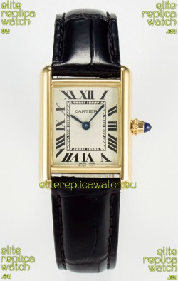 Tank Must Cartier Super Clone Edition 29MM Watch in Yellow Gold Casing 