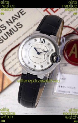 Ballon De Cartier Swiss Automatic White Dial Mirror Quality 33MM in Stainless Steel 