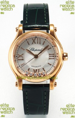 Chopard Happy Sport Swiss Automatic Replica Watch - Rose Gold Casing - 30MM 