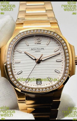 Patek Philippe Nautilus 7118/1200R-001 35MM 1:1 Mirror Swiss Replica Watch in Yellow Gold