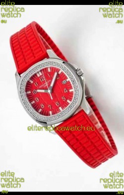 Patek Philippe Aquanaut LUCE 5072A-001 Quartz Swiss Replica Watch in Red Dial - 35MM