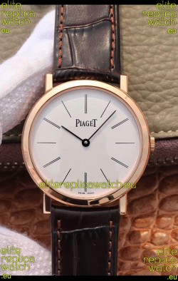 Piaget Altiplano G0A31114 1:1 Mirror Swiss Replica Watch in Rose Gold White Dial 