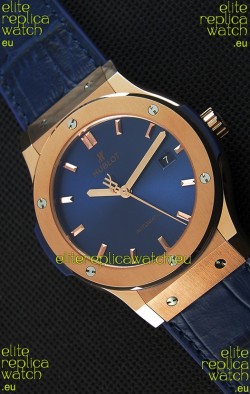 Hublot Classic Fusion Blue King Gold Swiss Replica Watch - 1:1 Mirror Replica